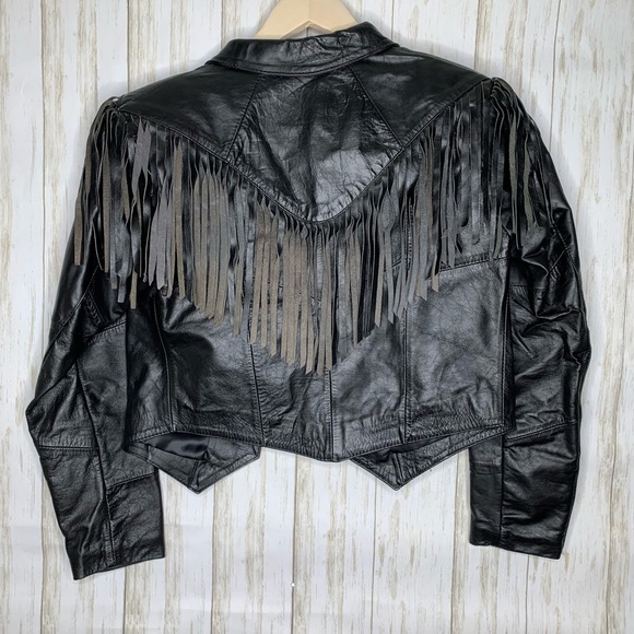 VTG Leather Fringe Valero Jacket Small EUC - Picture 2 of 7